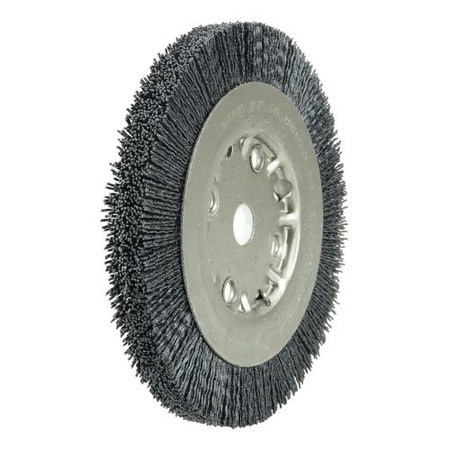 WEILER Burr-Rx 6" Narrow Face Wheel, .035/80CG Crimped Fill, 5/8"-1/2" 31136